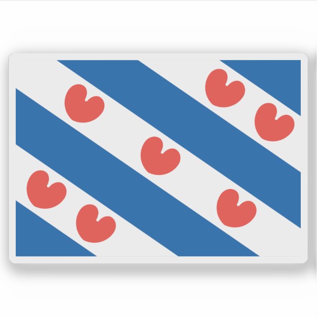 Flag of Friesland, the Netherlands Sticker (Front)