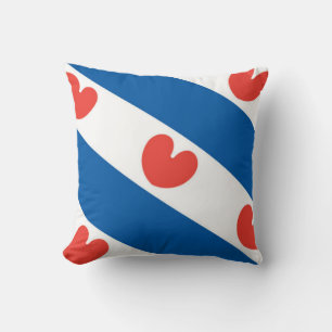 Flag of Friesland Throw Pillow