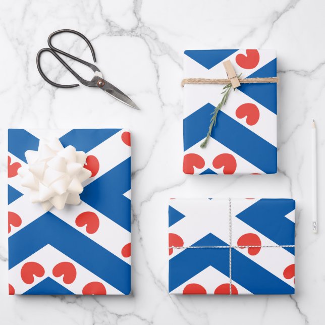 Flag of Friesland Wrapping Paper Sheets (Front)