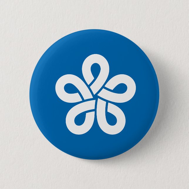 Flag of Fukuoka Prefecture, Japan Button (Front)