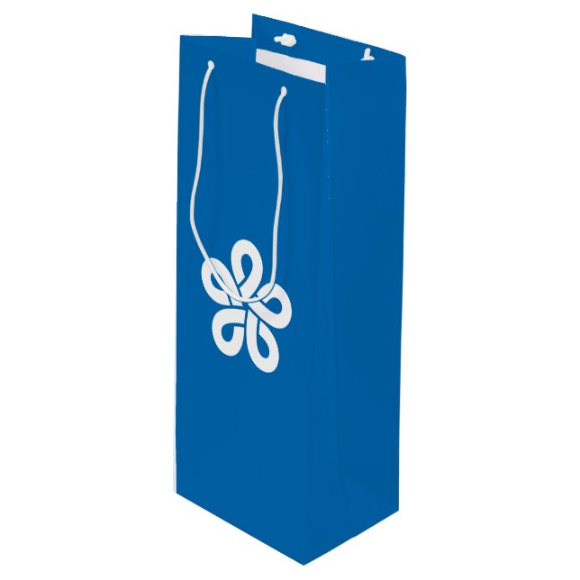 Flag of Fukuoka Prefecture, Japan Wine Gift Bag (Front Angled)
