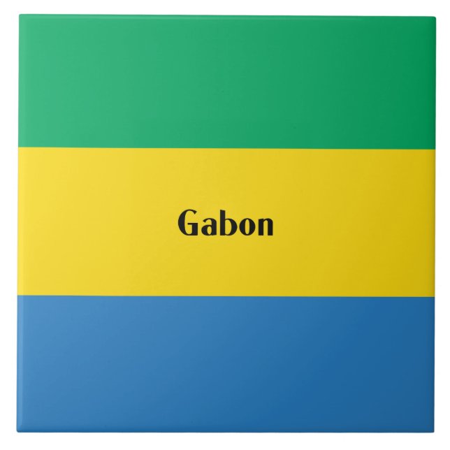 Flag of Gabon Ceramic Tile (Front)
