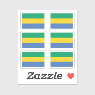 Flag of Gabon Collection pack of 6 Sticker