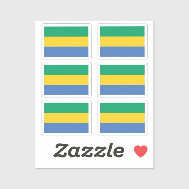 Flag of Gabon Collection pack of 6 Sticker (Sheet)