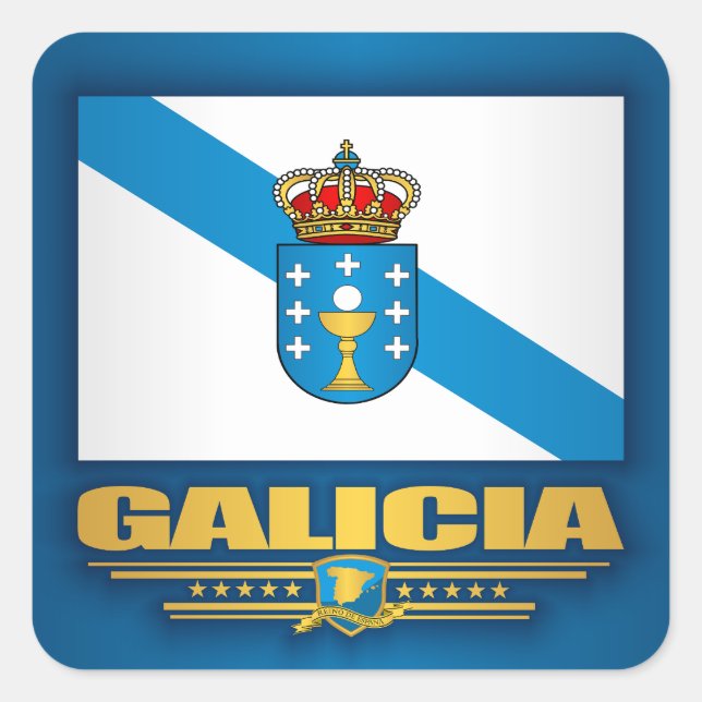 Flag of Galicia Square Sticker (Front)