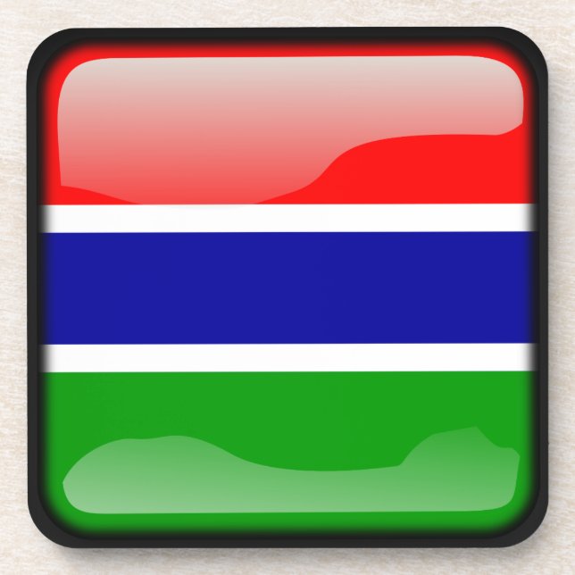 Flag of Gambia Beverage Coaster (Front)
