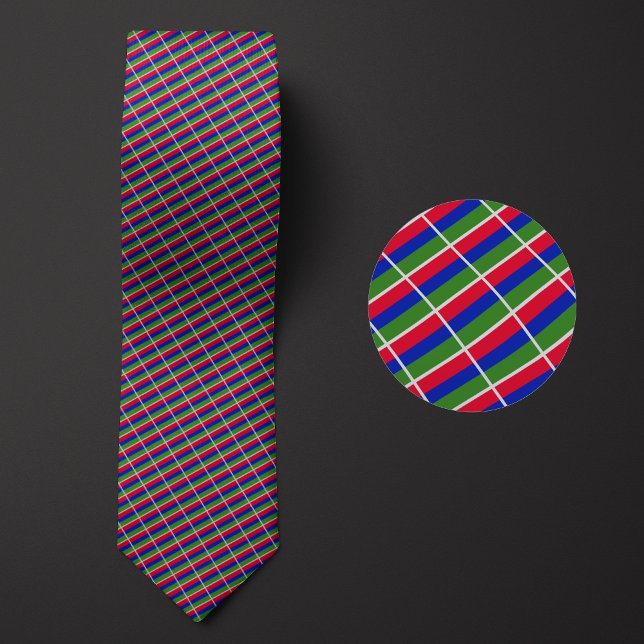 Flag of Gambia Pattern Neck Tie (Creator Uploaded)