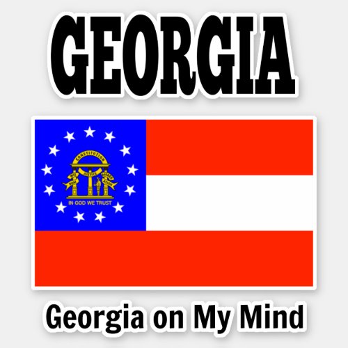 Flag of Georgia and state motto  Sticker