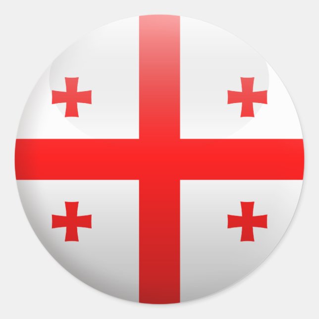 Flag of Georgia Classic Round Sticker (Front)
