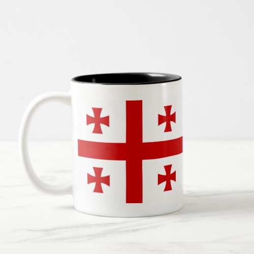 Flag of Georgia Two_Tone Coffee Mug