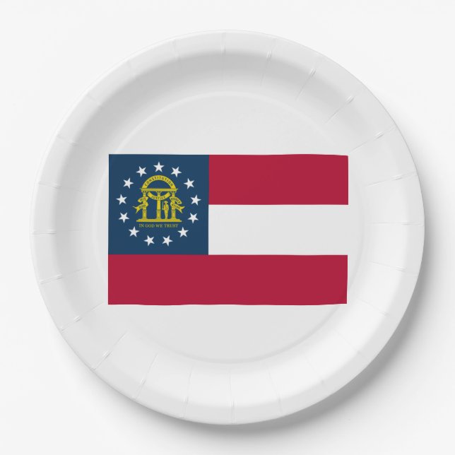 Flag of Georgia (US State) Paper Plates (Front)
