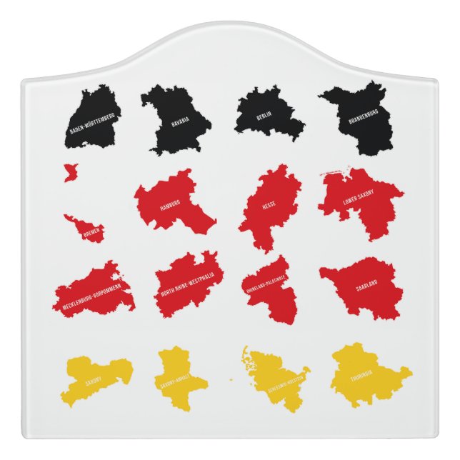 Flag of German States Door Sign (Large Crest Front)