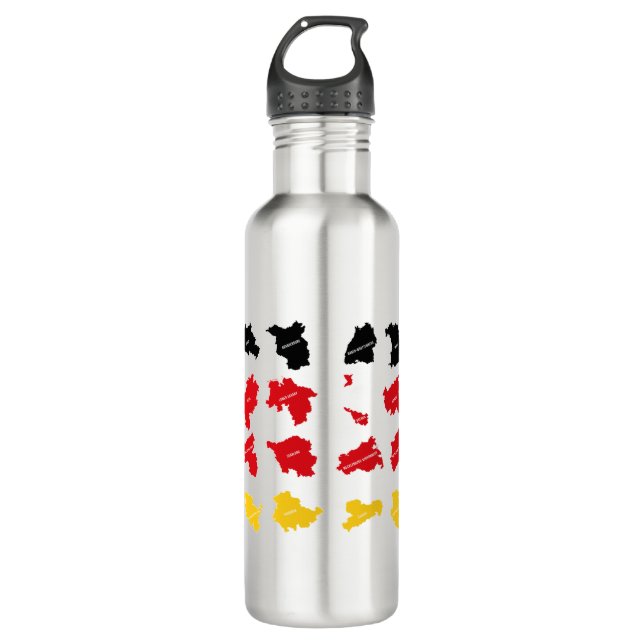 Flag of German States Stainless Steel Water Bottle (Front)