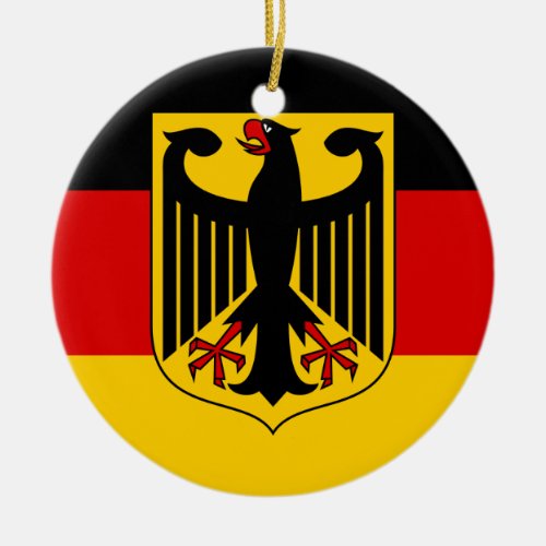 Flag of Germany and Coat of Arms Ceramic Ornament