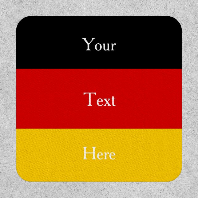 Flag of Germany Black Red Gold Customizable Text Patch (Front)