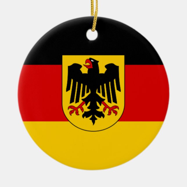 Flag of Germany - Bundesdienstflagge Ceramic Ornament (Front)