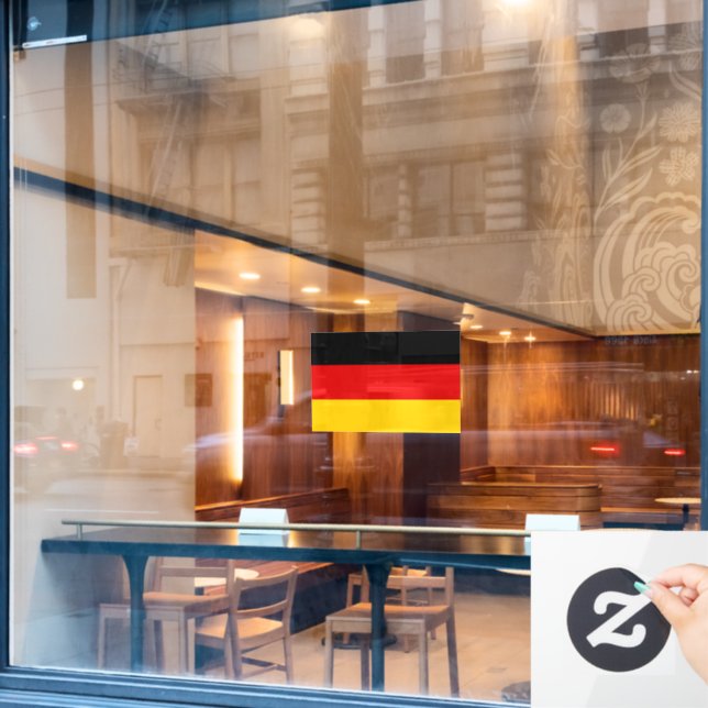 Flag of Germany custom-cut  Window Cling (Cafe Window)