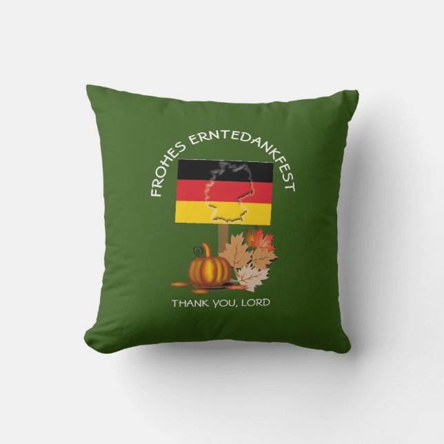 Flag of GERMANY Erntedankfest Thanksgiving Throw Pillow (Front)