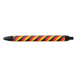 [ Thumbnail: Flag of Germany Inspired Colored Stripes Pattern Black Ink Pen ]