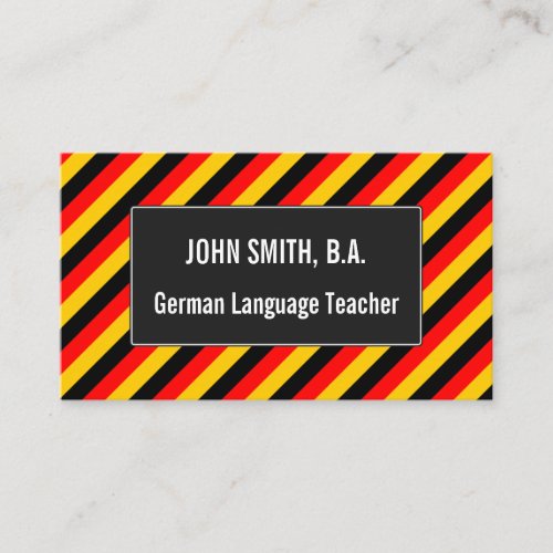 Flag of Germany Inspired Colored Stripes Pattern Business Card