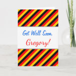 [ Thumbnail: Flag of Germany Inspired Colored Stripes Pattern Card ]