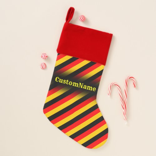 Flag of Germany Inspired Colored Stripes Pattern Christmas Stocking
