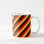 [ Thumbnail: Flag of Germany Inspired Colored Stripes Pattern Coffee Mug ]