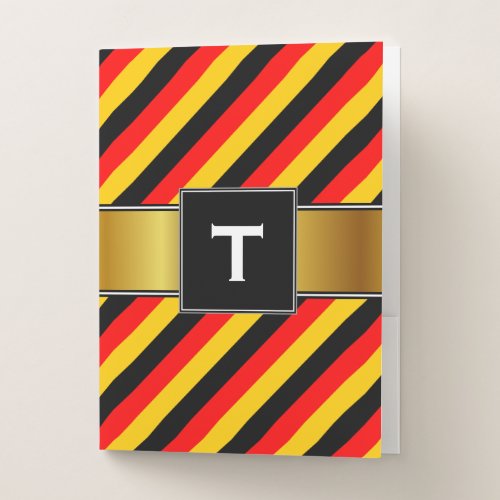 Flag of Germany Inspired Colored Stripes Pattern Pocket Folder