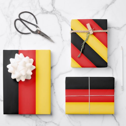 Flag of Germany Schwarz Rot Gold Patriotic Colors Wrapping Paper Sheets