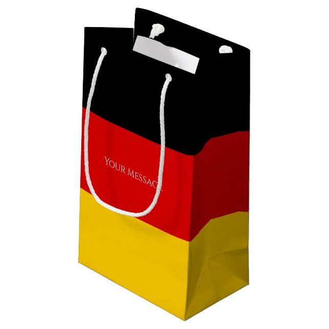 Flag of Germany Schwarz Rot Gold Personalized Small Gift Bag (Back Angled)