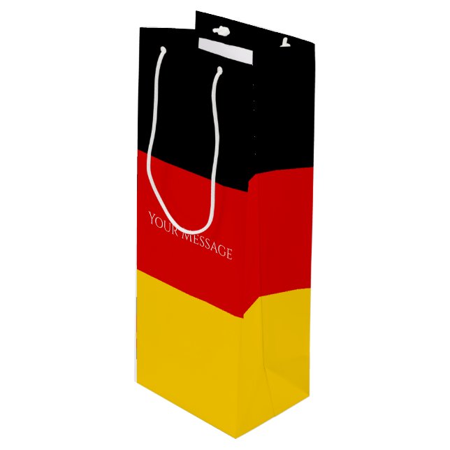 Flag of Germany Schwarz Rot Gold Personalized Wine Gift Bag (Front Angled)