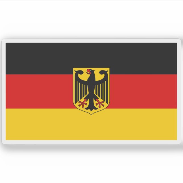 Flag of Germany with coat of arms (unofficial) Sticker (Front)