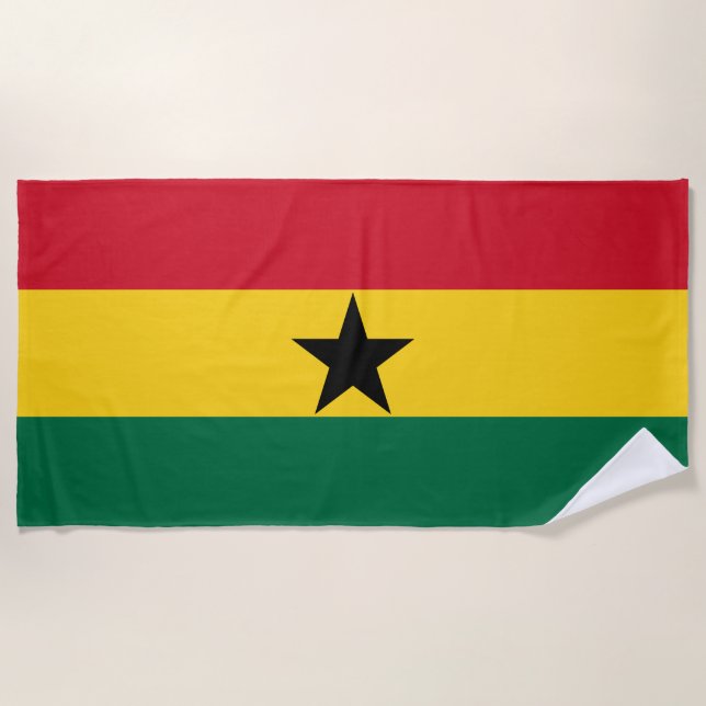 Flag of Ghana Beach Towel (Front)