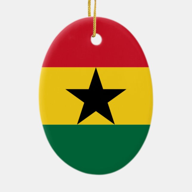 Flag of Ghana Ceramic Ornament (Back)