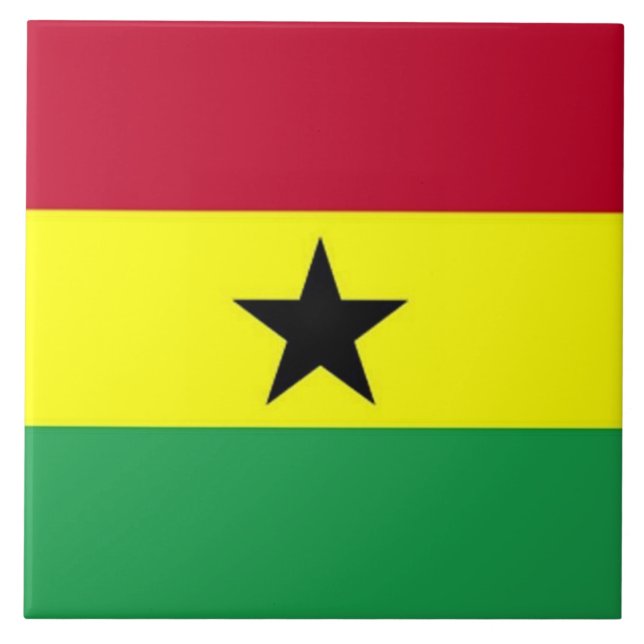 Flag of Ghana Ceramic Tile (Front)