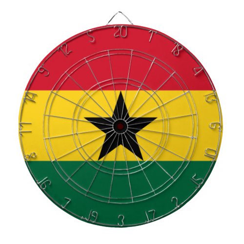 Flag of Ghana Dartboard With Darts