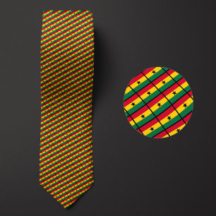Flag of Ghana Pattern Neck Tie