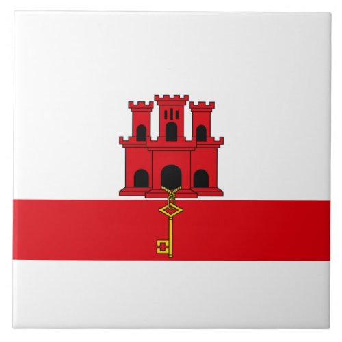 Flag of Gibraltar Ceramic Tile