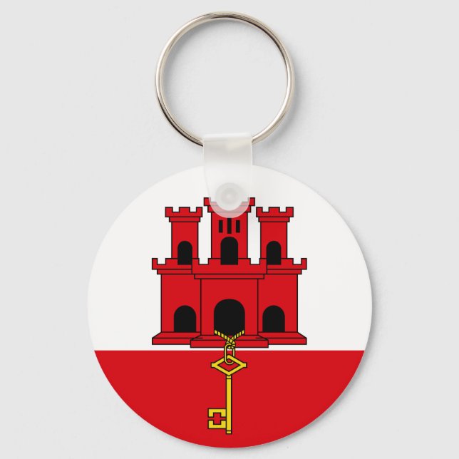 Flag of Gibraltar Keychain (Front)