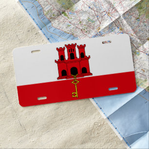 Flag of Gibraltar License Plate