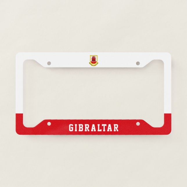Flag of Gibraltar License Plate Frame (Front)