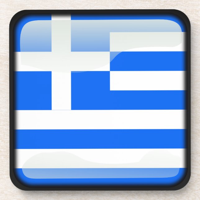 Flag of Greece Beverage Coaster (Front)