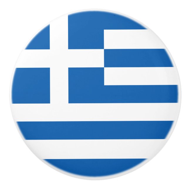 Flag of Greece Ceramic Knob (Front)
