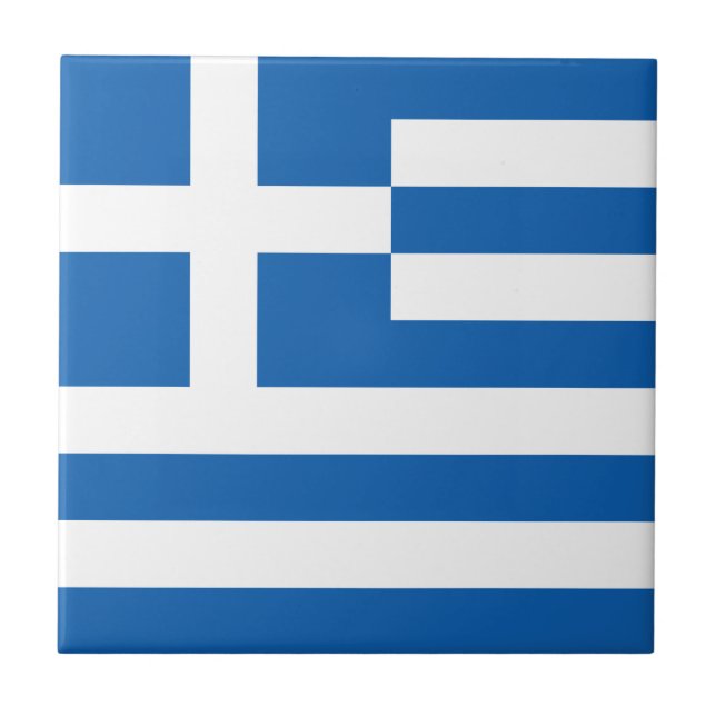 Flag of Greece Ceramic Tile (Front)