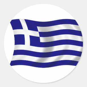 Flag of Greece Classic Round Sticker