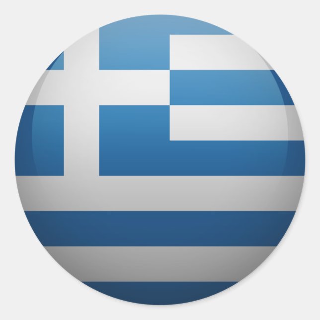 Flag of Greece Classic Round Sticker (Front)