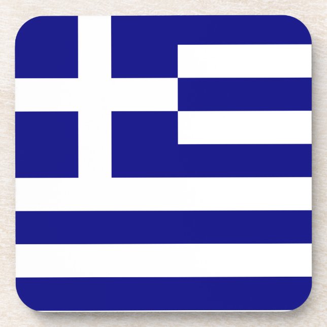 Flag of Greece Drink Coaster (Front)