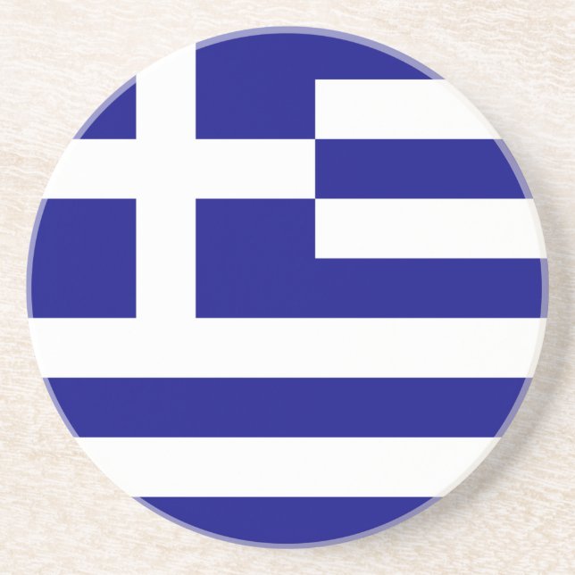 Flag of Greece Drink Coaster (Front)