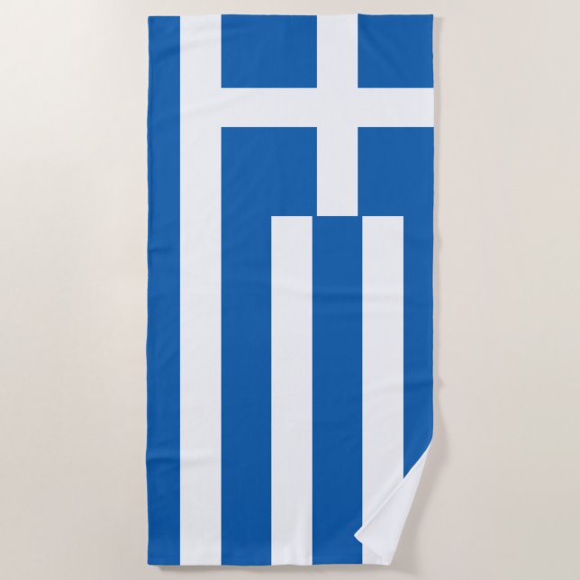 Flag of Greece Greek Flag Beach Towel (Front)