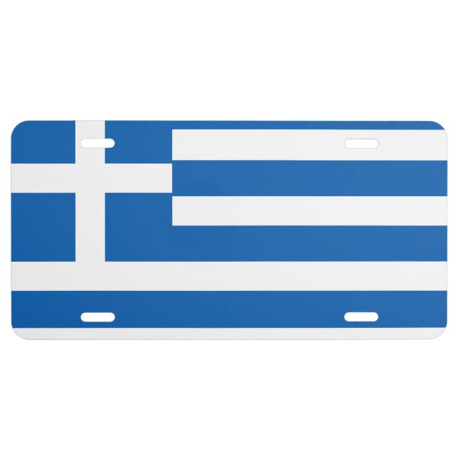 Flag of Greece Greek Flag License Plate (Front)